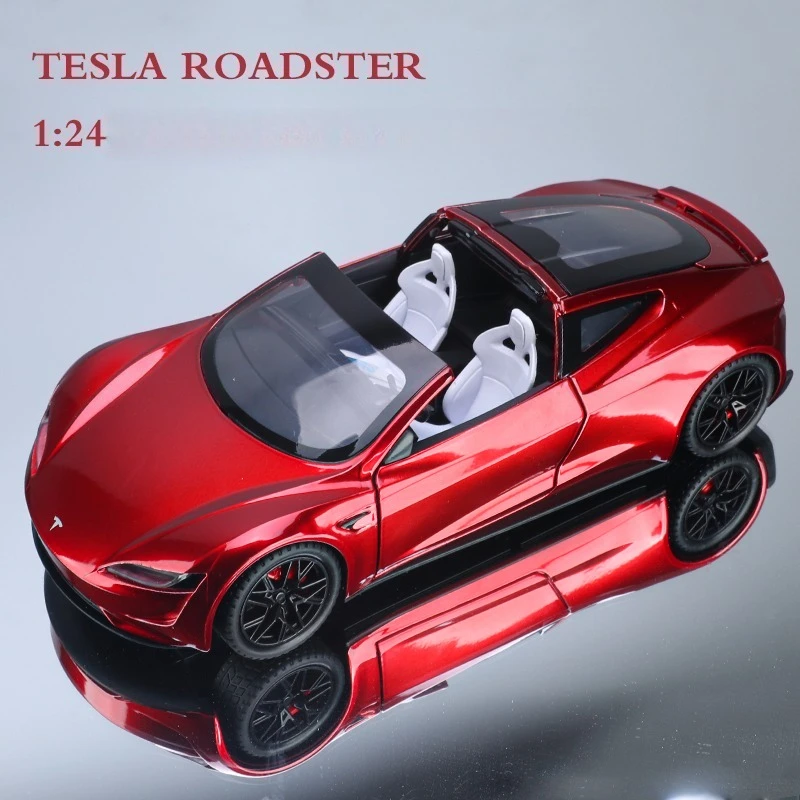 

1:24 Roadster Convertible Car Model Luxury Sport Car Alloy Diecast Simulation Sound Light Vehicle For Boys Christmas Gift