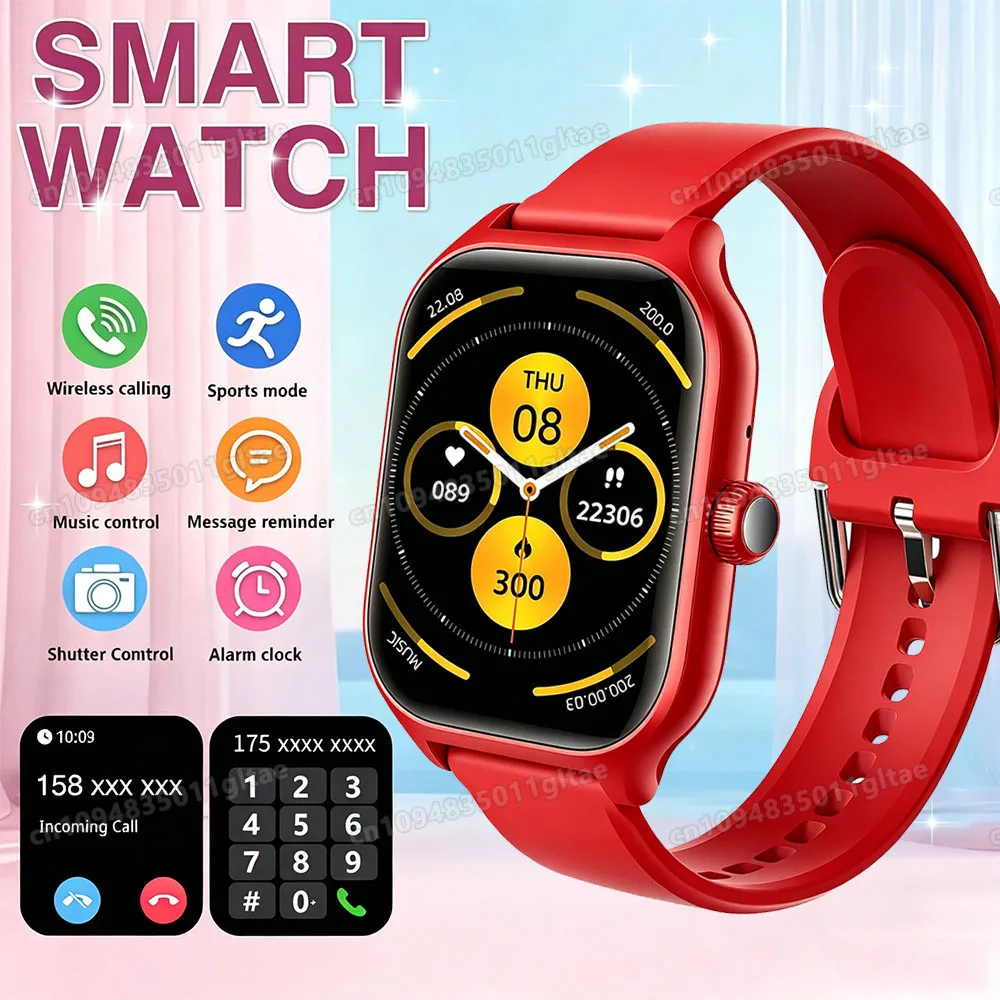 2026 Neue Smartwatch Android iOS Telefon 2,01 Zoll Farbdisplay Bluetooth Anrufannahme Fitness-Uhr Tracker Smartwatch für Damen und Herren