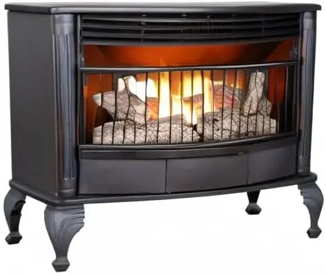 QNSD250RT Vent Free Dual Fuel Stove, Freestanding Fireplace and Indoor Space Heater, Use with Natural Gas or Liquid Propane