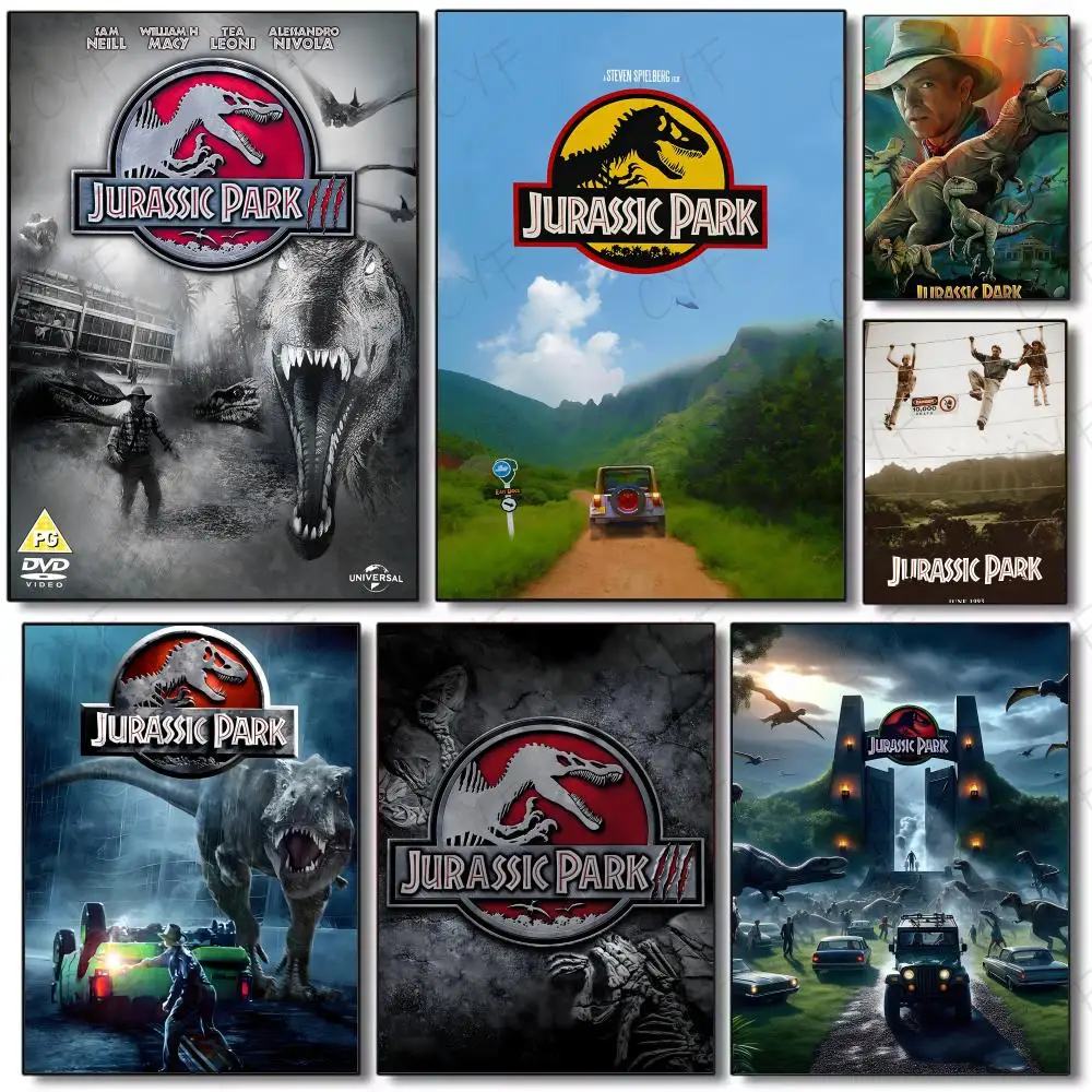 Póster de la Película Jurassic Dinosaur Park, Pintura Decorativa para Pared, Mural para Sala de Estar, Decoración del Hogar y Regalos
