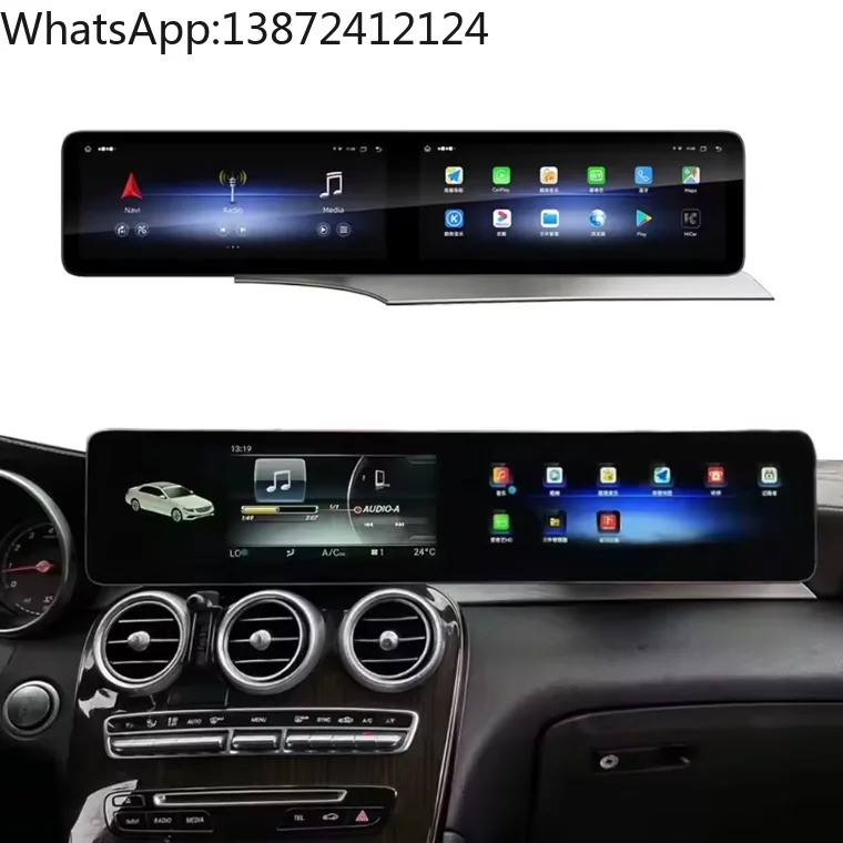 

12.3'' Dual Screen Car Navigation GPS for BENZ C Class GLC W205 C200 C260 C300 GLC X253 NTG5.0 5.5 6.0 Android 14.0 Multimedia