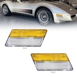 2pcs Front Corner Side Marker Light Turn Signal Light housings For Chevrolet Corvette C3 1980 19811982 No Bulb/Socket Included