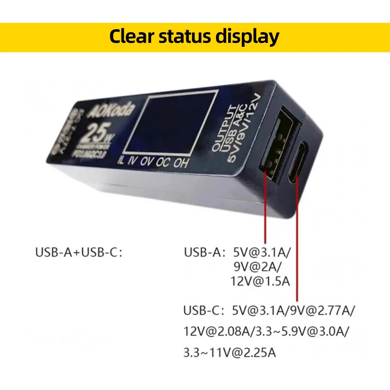 AOKoda XT60 a PD3.0 Lipo Batteria Caricatore rapido QC3.0 Convertitore di potenza Adattatore Protezione da sovraccarico per Smartphone Tablet PC Parti