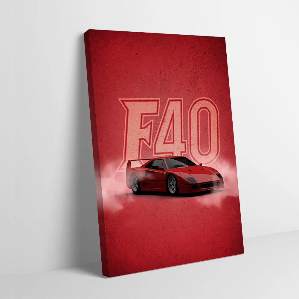 

Постер с изображением красного спортивного автомобиля F40, настраиваемая печатная картина на холсте, настенное искусство, подарок для украшения дома, декор интерьера, Wand Deko