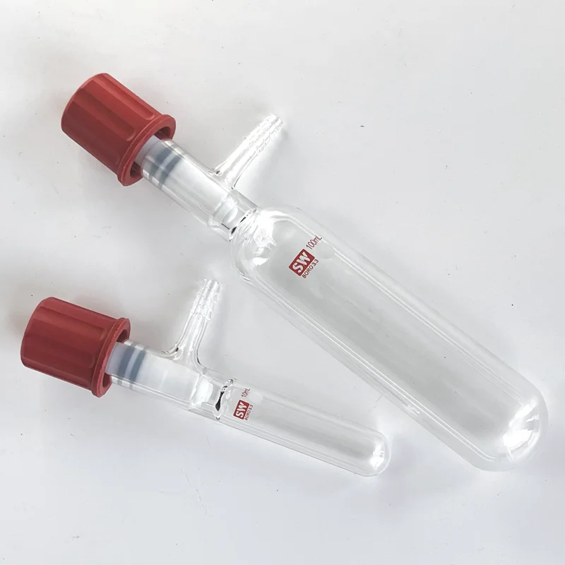 5ml/10ml/50ml/100ml SW tubular solvent storage bottle with PTFE high vacuum valve sealing tube Schlenk tube reaction tube