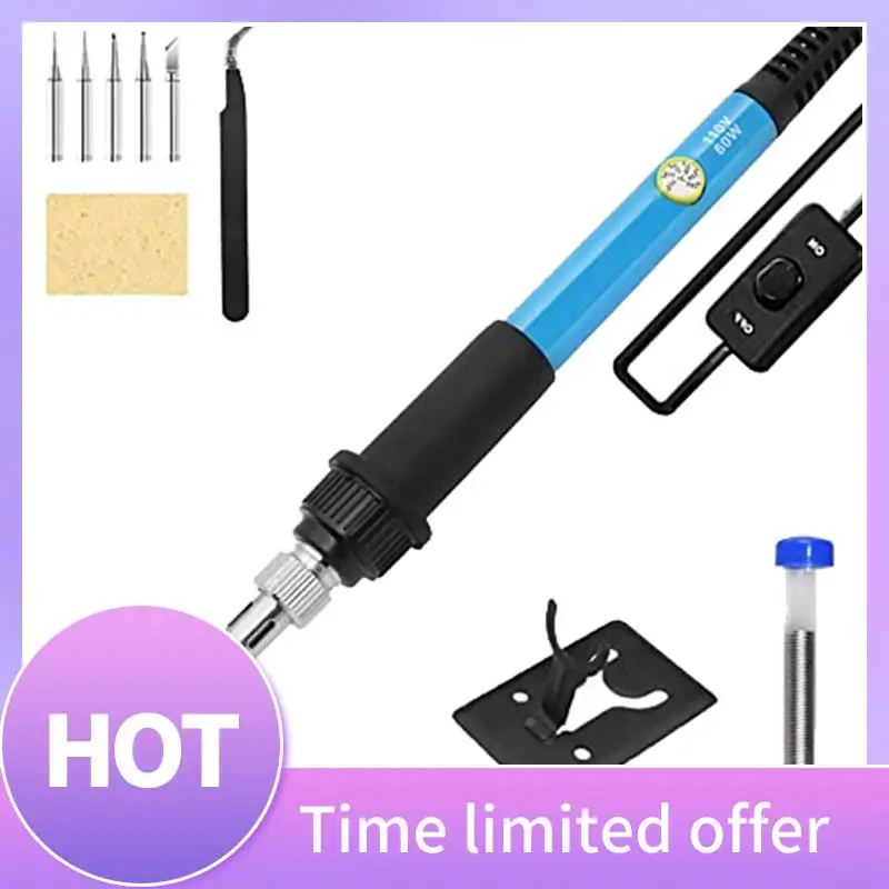 

B69C Soldering Iron Soldering Iron Tool Supplies Adjustable Temperature (200-450°C) ON/Of Switch 60W Soldering Iron US Plug