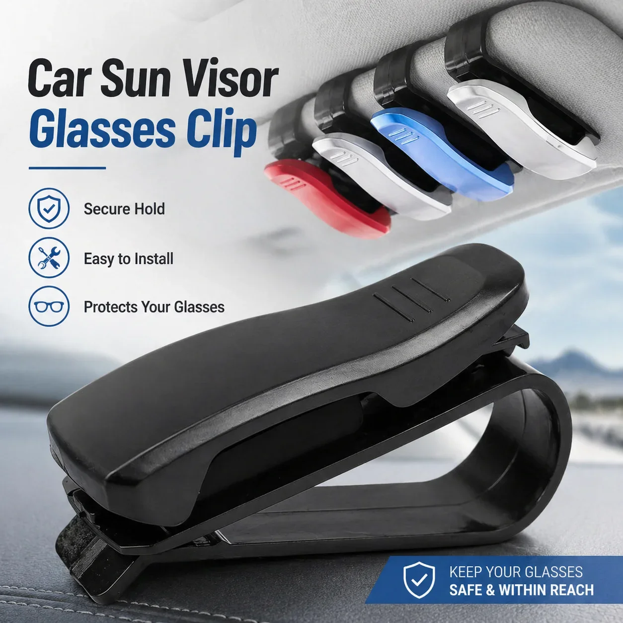 Car Sunglasses Frame Carbon Fiber Bills Glasses Clip Multi Function In Car Creative Eye Box Card Double Headed Clip On Board