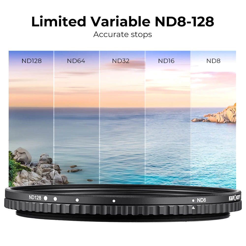 K & F Concept ตัวแปร ND8-ND128 No X Cross HD ตัวกรองความหนาแน่น Neutral กันน้ำ37/43/49/52/62/ 67/72/77/82/86Mm 5Pcs
