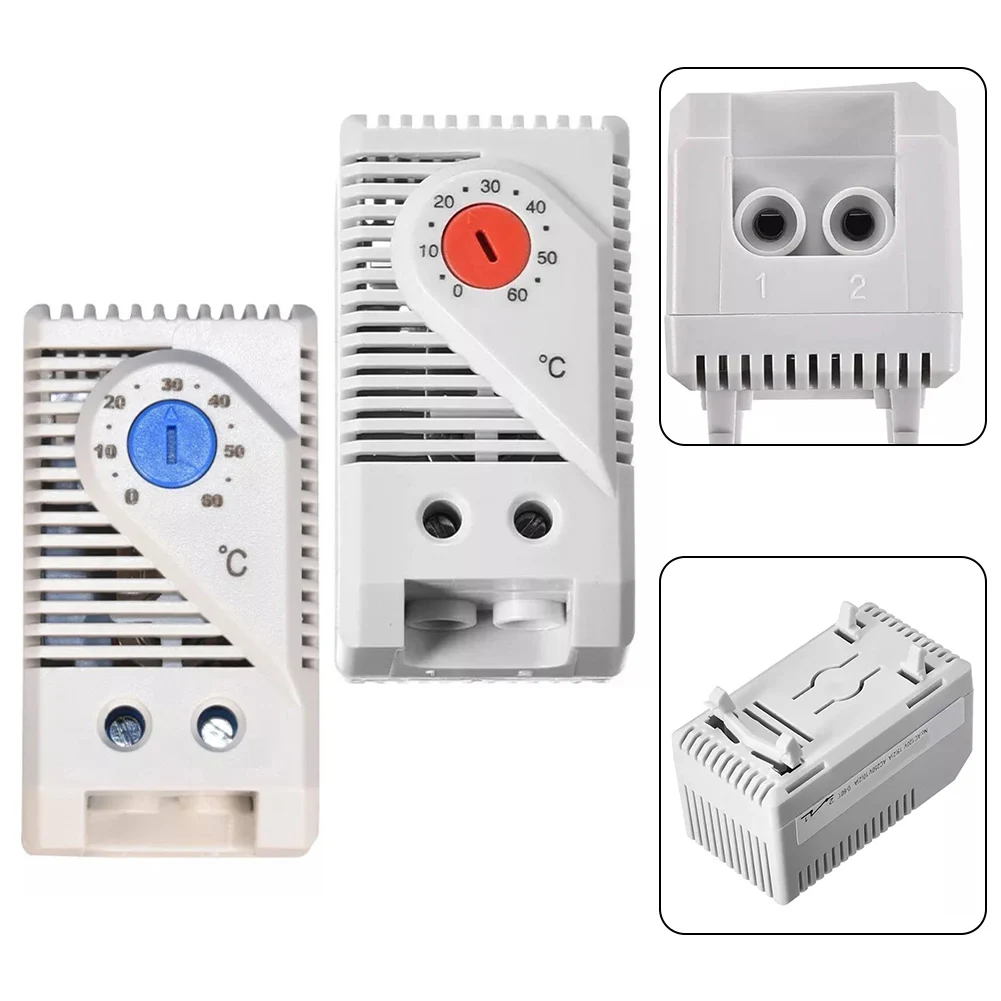 

1pcs DIN Rail Bimetallic Thermostat Temperature Controller Automatic Intelligent Cabinet Temperature Controller Accessories