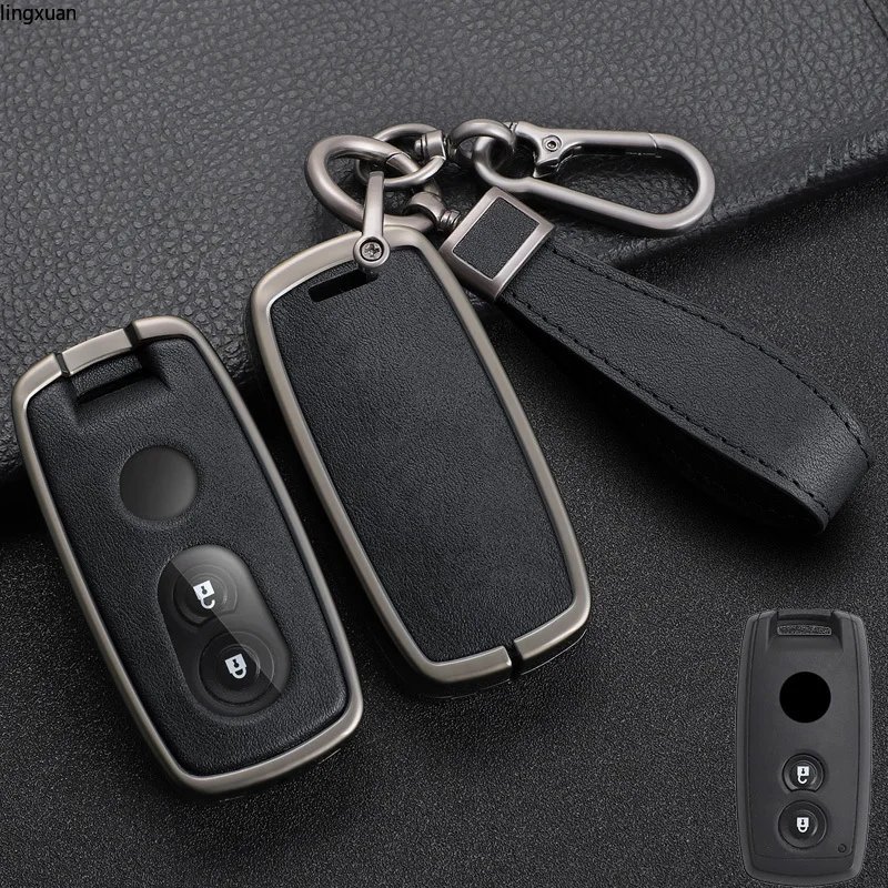 

Zinc Alloy+ Leather Car Key Case Cover for Suzuki Grand Vitara SX4 S-Cross XL-7 kuyucha sch4 Swift 2007-2010 Remote Protector