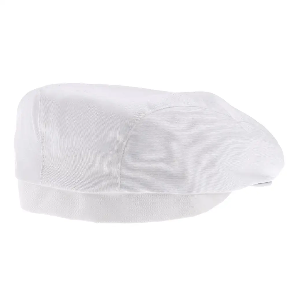 Unisex Cotton Baker Chef Cap Newsboy Adjustable Beret Hat Kitchen Hat for Food Service Cooks