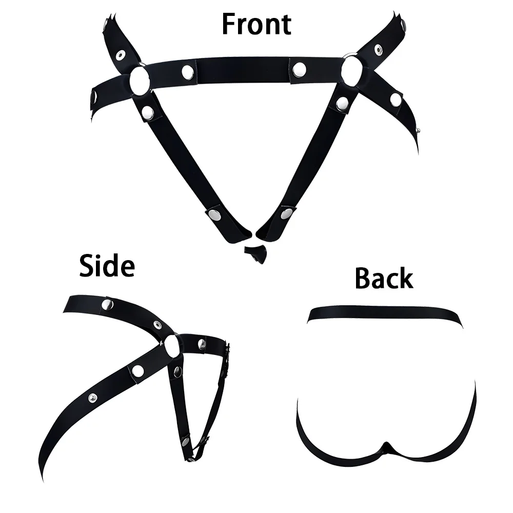 Pink Black Elastic Nylon Chastity Harness Belt Anti-Escape for FRRK Male Chastity Cage Fixing Strap Body Harness Sex Toy for Men - view 4