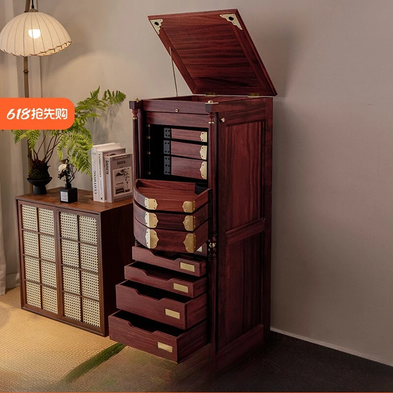 

North American black walnut solid wood dental cabinet, drawer storage cabinet, tea set cabinet, Wenwan jewelry storage cabinet