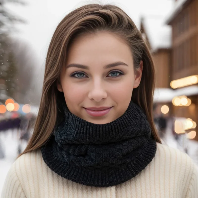 Popular 2024 Knitted Ring Scarf Winter Neckscarf Neck Cover Unisex Scarves Casual Neckerchief Full Face Mask Muffler