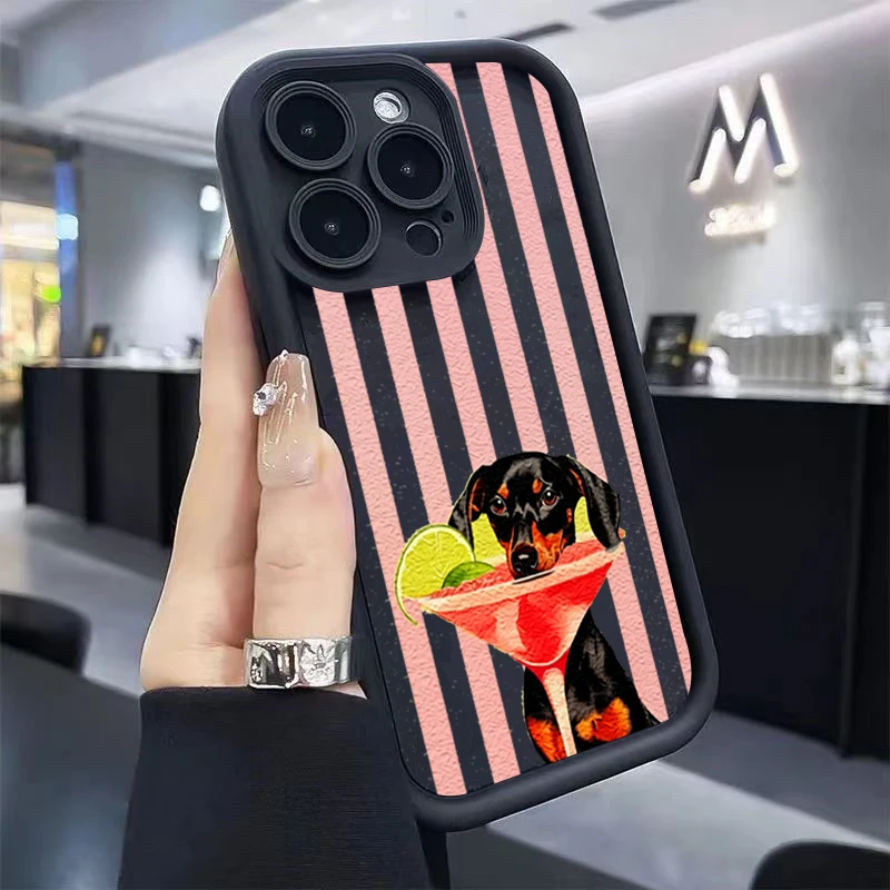 Cute Dog Striped Print Shockproof Phone Case for Xiaomi 14T 13T Pro 12T 15 14 pro 13 11 Lite 5G Shockproof Soft Silicone Cover view 2