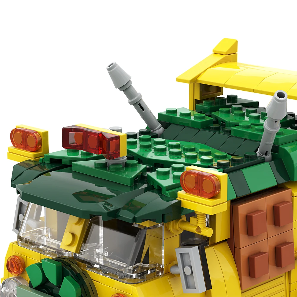 MOC Turtle Van Building Blocks Movies Toys Model Party Wagon DIY Bricks Sets Vehicle Transport Truck Kids Adult Birthday Gift