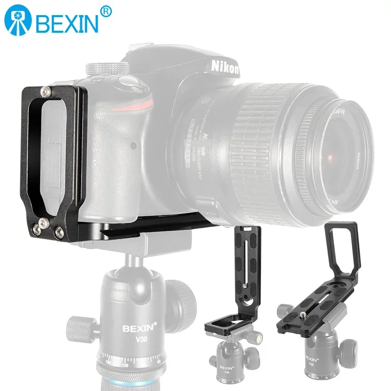 BEXIN MPU-120L Universal Camera L Bracket Shot Quick Release L Plate Swiss Vertical Video Compatible Nikon Canon Sony Fuji