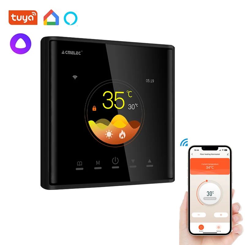 Tuya Wifi Smart Thermostat 16A Temperature Controller Electric Warm Floor Heating Room Thermostat Works with Google Home Alexa