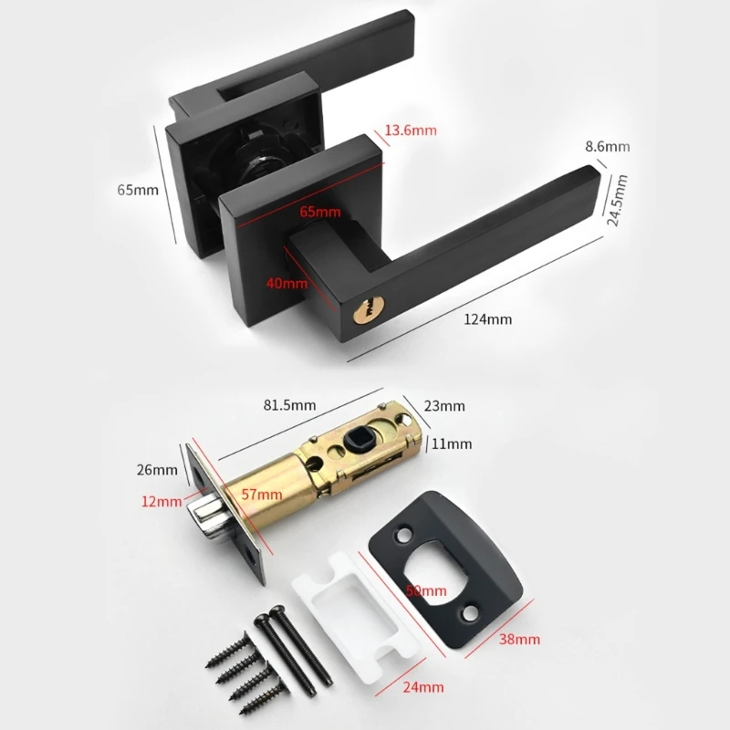 สแควร์ความเป็นส่วนตัวคันโยกประตู Keyless ล็อคประตูภายใน Passages ลูกบิดประตู
