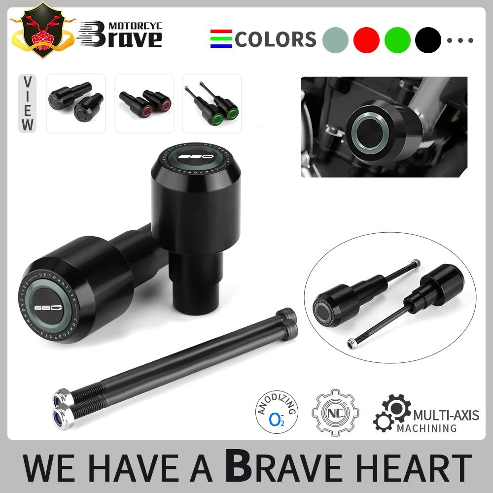 

Motorcycle CNC Aluminum Frame Sliders Crash Pad Falling Protector Guard Accessories For Z650 Z 650 z650 2017-2022 2023 2024