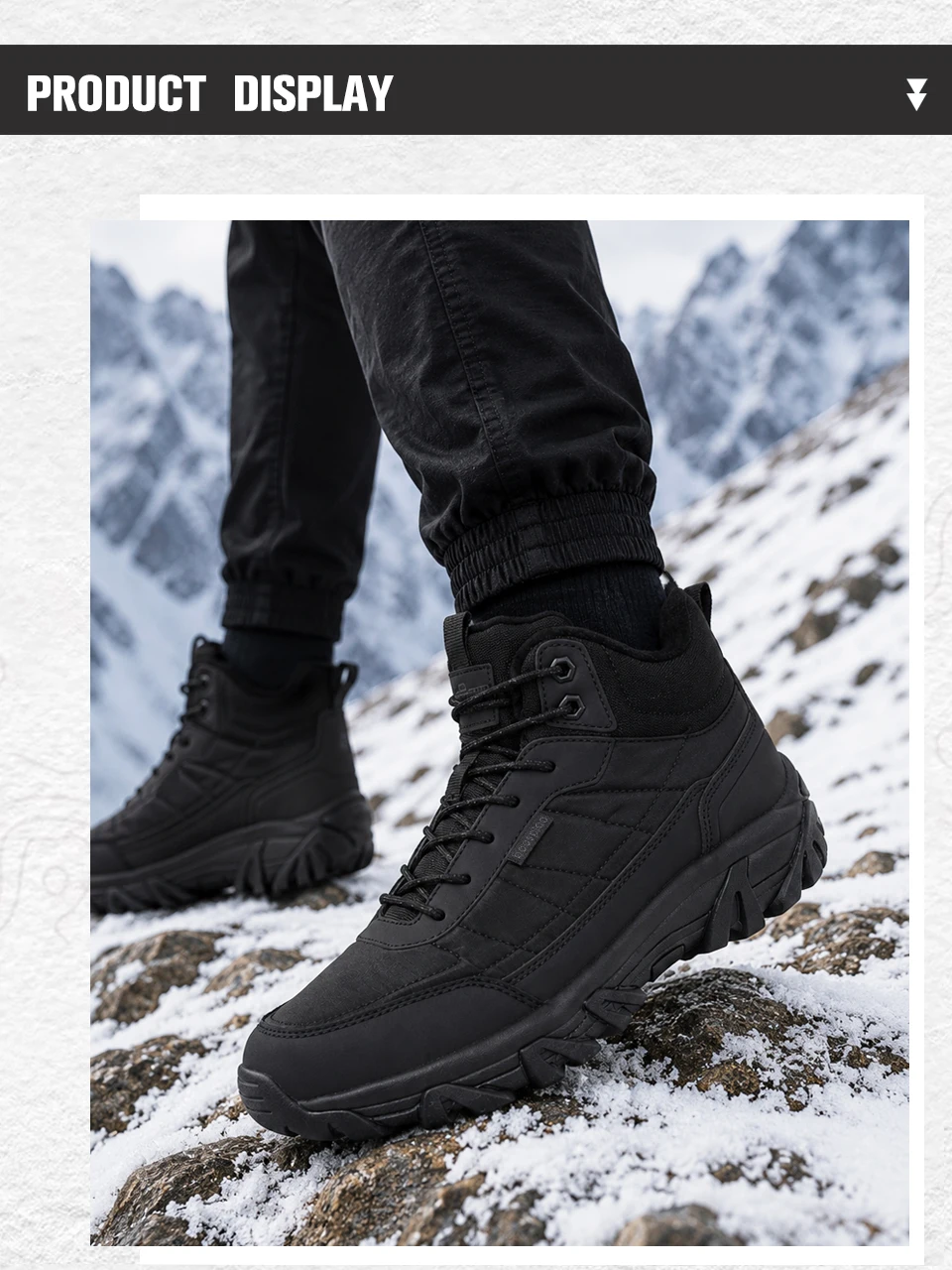 Baasploa Herren Winter Baumwollschuhe Wasserfeste Wanderschuhe Komfort Plüsch Warme Stiefel Herren Rutschfeste Neue Freizeitsneaker – Detail 9
