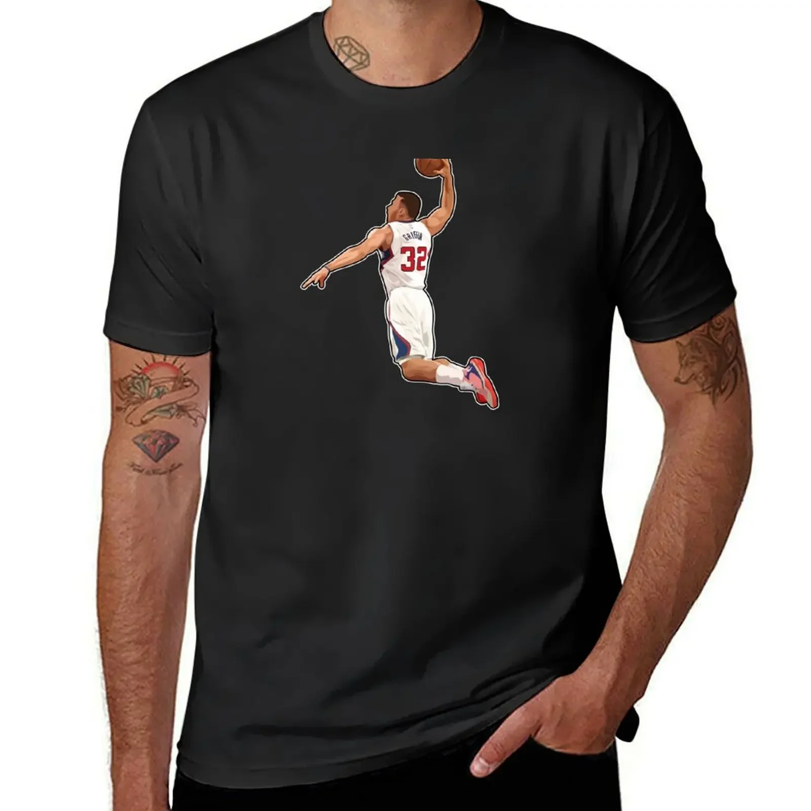 Blake Griffin #32 Power Dunk T-Shirt anime figures heavyweights man t shirt plus size men clothing