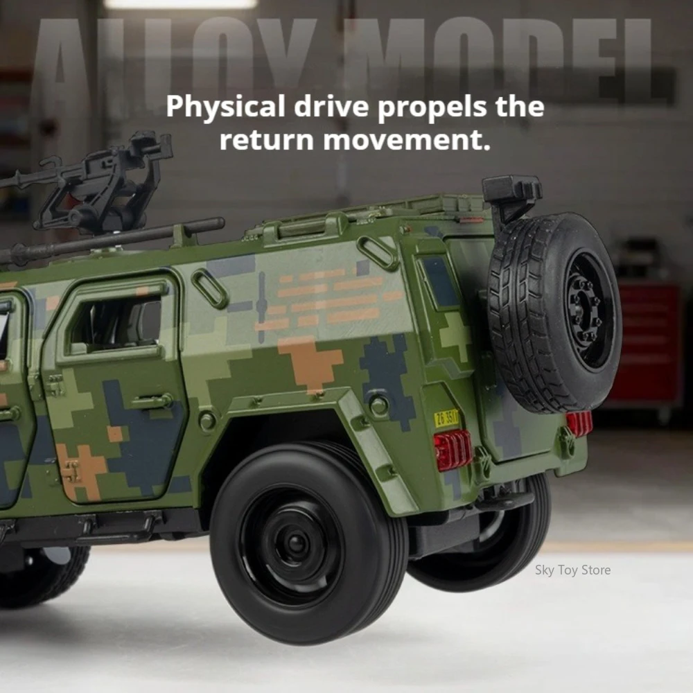 1:32 Schaal DongFeng Mengshi Sabertooth Diecast Model Legering Speelgoed Auto Deuren Geopend Geluid Licht Trek Terreinwagen kinderen Speelgoed