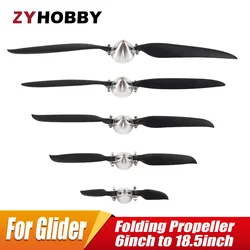 Folding Propeller 6inch to 18.5inch with Aluminum Spinner Cone Shaft Diameter 3.17/4.0/5.0/6.0mm for RC Glider Models
