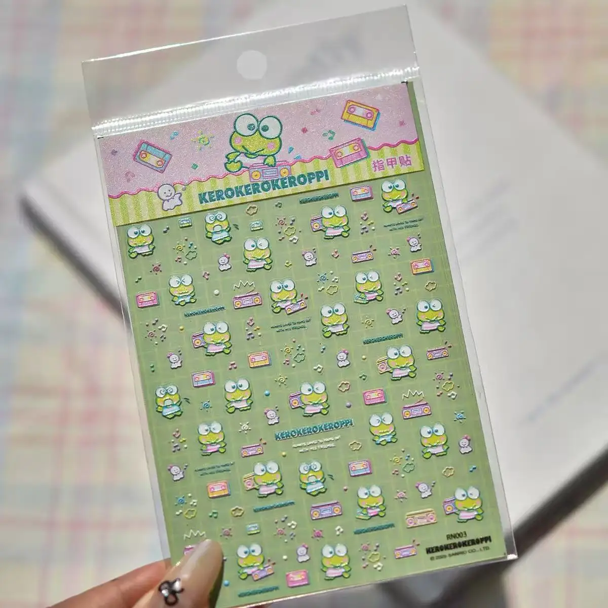 1 قطعة Tomoni الكرتون سانريو ملصقات الأظافر مرحبا كيتي مستلزمات الأظافر الشارات Kawaii KeroKeroKeroppi مسمار ملصقات الزخرفية