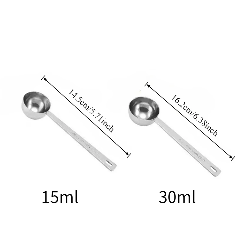 1pc Stainless Steel Measuring Spoon with Graduations for Coffee 15ml & 30ml Long Handle for Seasoning Baking and Home Use