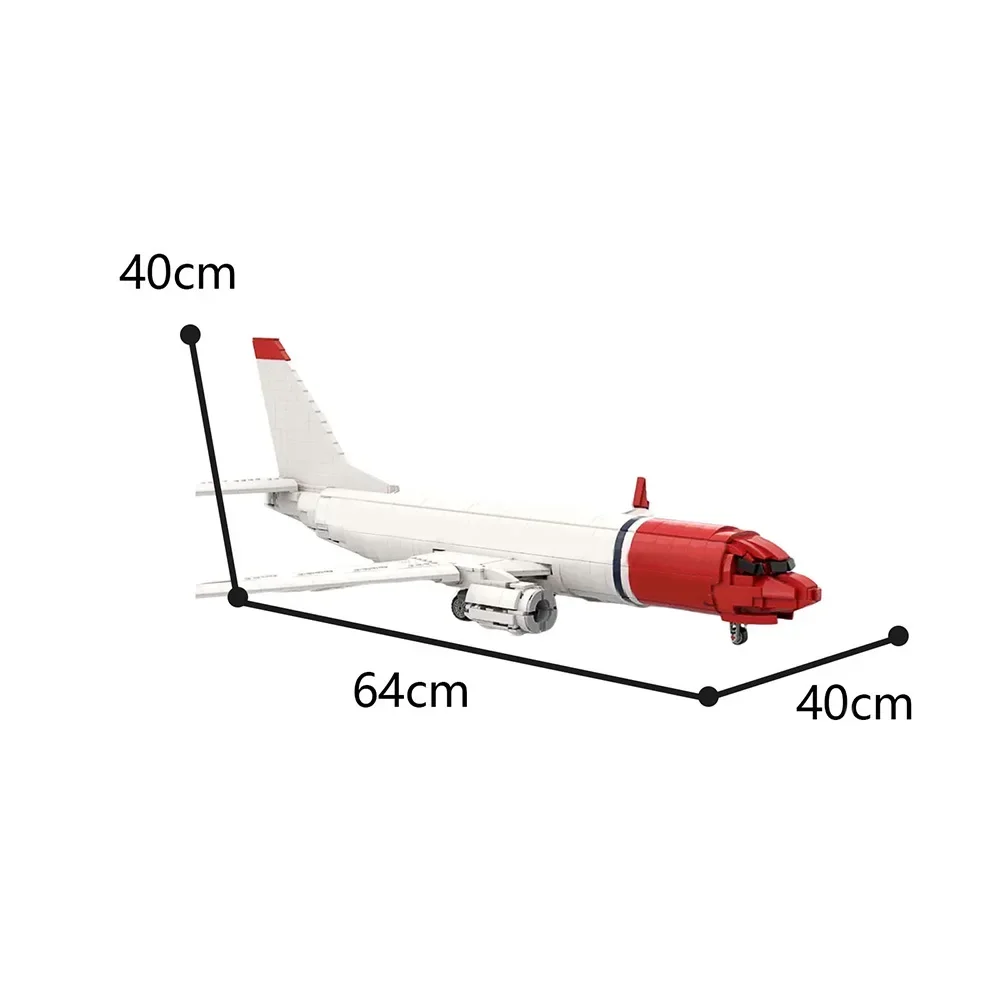 MOC-65055 norueguês 737-800 avião 1:51 escala modelo de alta tecnologia avião de passageiros aéreo bloco de construção conjunto diy crianças quebra-cabeça brinquedos presente