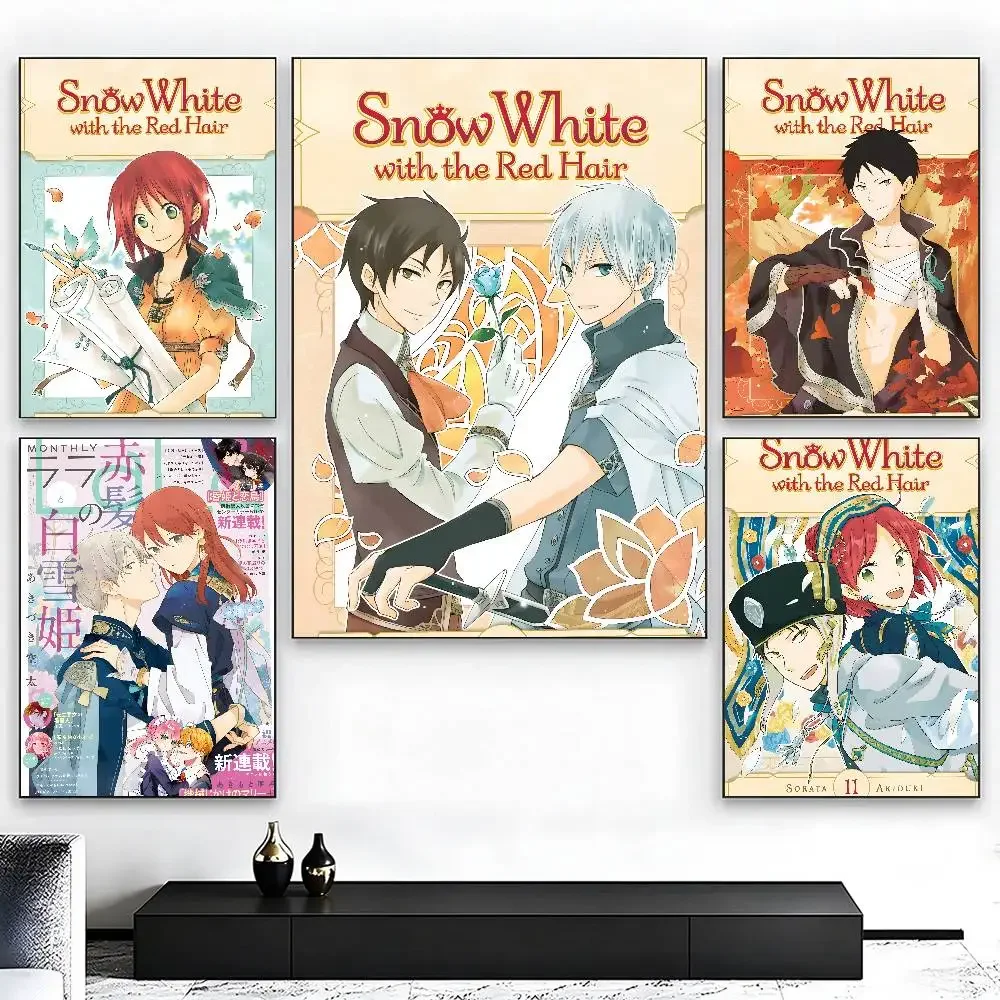 Anime S-Snow White with the Red Hair Poster Self-adhesive Art Waterproof Paper Sticker Coffee House Bar Room Wall Decor