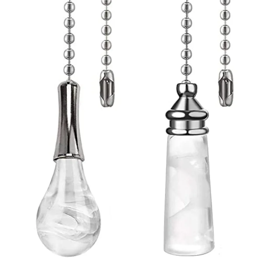 Ceiling Fan Pull Chain Ornaments 12 Inches Crystal Glass Perfume Bottle and Light Bulb Pull Chain Extension For Ceiling Light L
