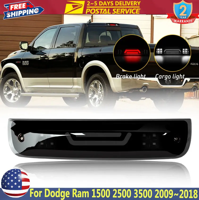 

Дымчатый светодиодный третий задний фонарь Тормозной стоп-сигнал Грузовой фонарь для Dodge Ram 1500 2500 3500 2009 ~ 2018 Светодиодные 3-й задние фонари Тормозной фонарь