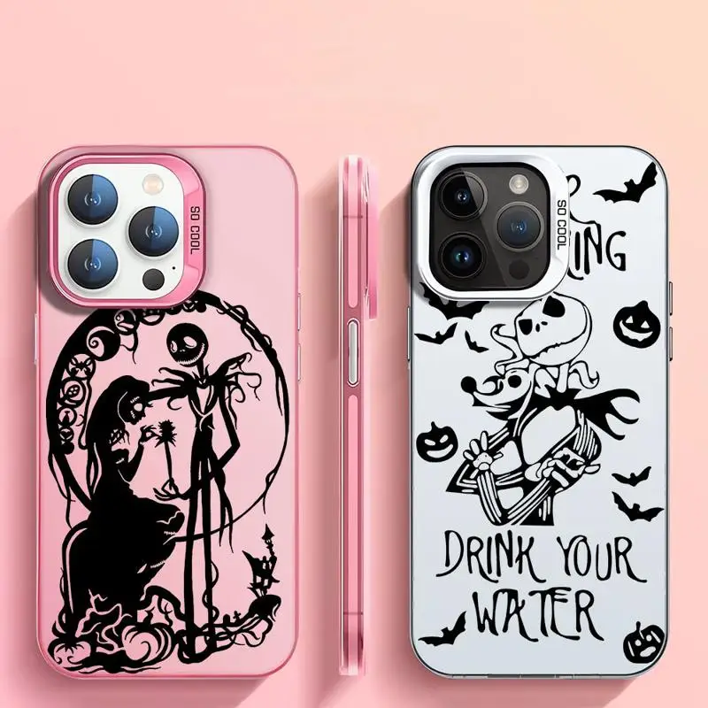 Etui na telefon Apple iPhone 11 13 15 Pro Max 14 Plus 12 16 Silicone Shockproof Funda Disney The Nightmare Before Christmas