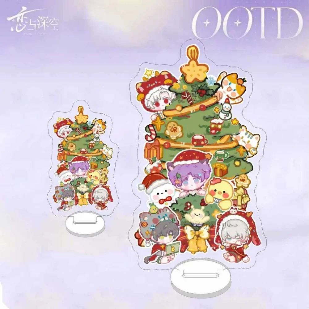 Game Love and Deepspace Sylus Rafayel Xavier Zayne Caleb Q-version Christmas Tree Acrylic Signboard Standee Decoration Keychain