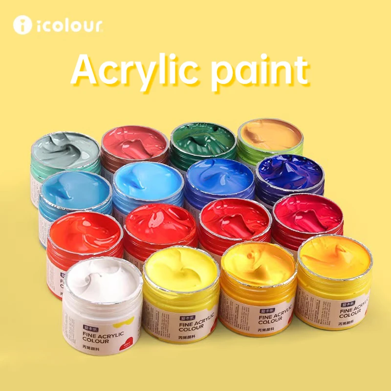 

ICOLOUR Acrylic Paint 100ml Wall Painting Special Waterproof Sunscreen Non Fading Graffiti Painting Beginner Bottle Paint Set