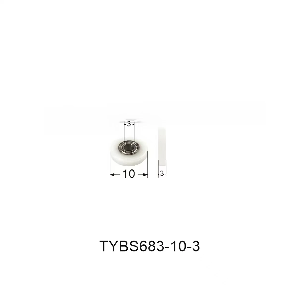 POM rubber-coated bearing inner diameter 3 4 5 6 8 10 12 15 17 20 pulley roller rubber wheel nylon plastic wheel EBS