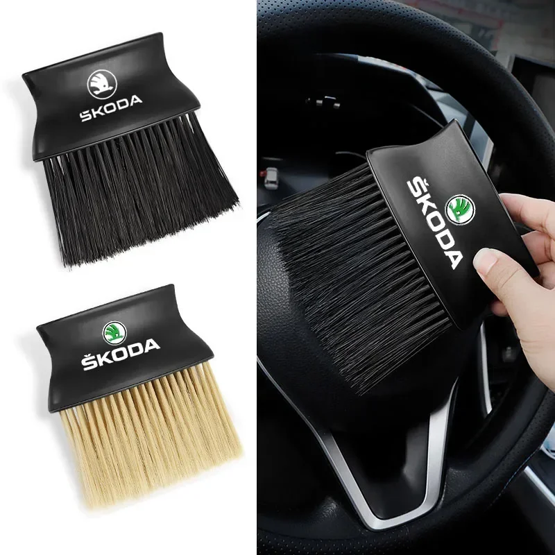 Car Dashboard Air Outlet Cleaner Brush Detailing Clean Tools For Skoda Octavia Rapid Kodiaq Superb Karoq Scala Fabia Kamiq Enyaq