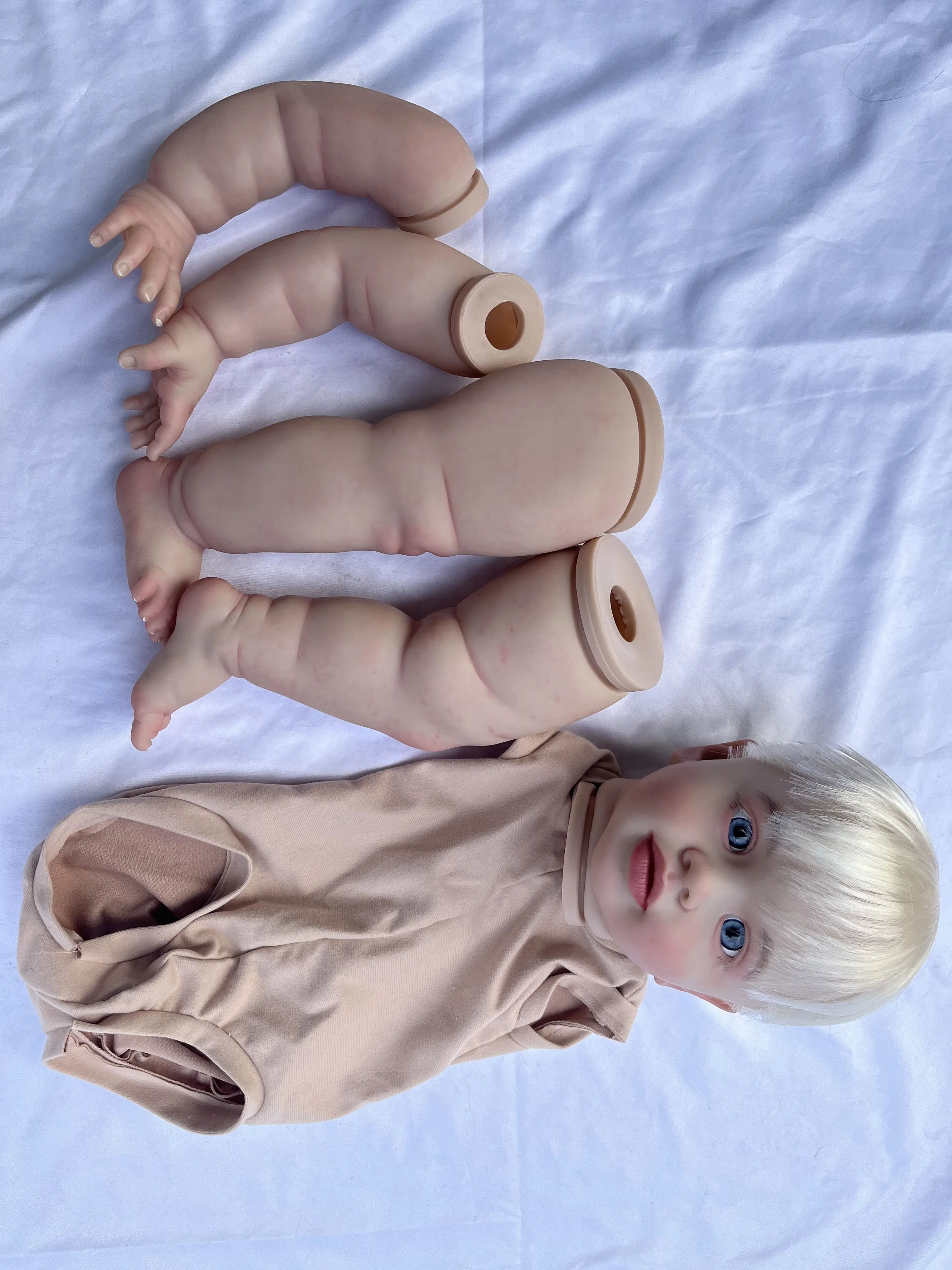 Pippa pour bébé Reborn de 26 pouces, approvisionnement limité personnalisé, avec cheveux enracinés à la main, Kit peint, partie de bricolage, Photos réelles