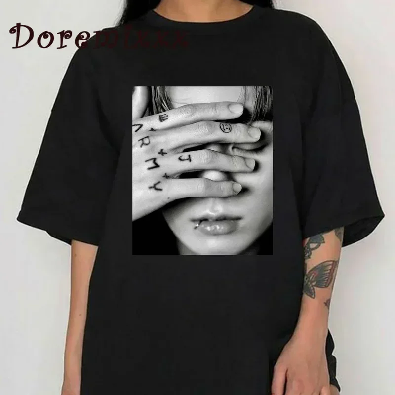 Vintage T Shirt Jungkook Graphic Tee Unisex Oversized Tops Gothic Women\'s T-Shirt Kpop Aesthetic Goth Fashion Streetwear