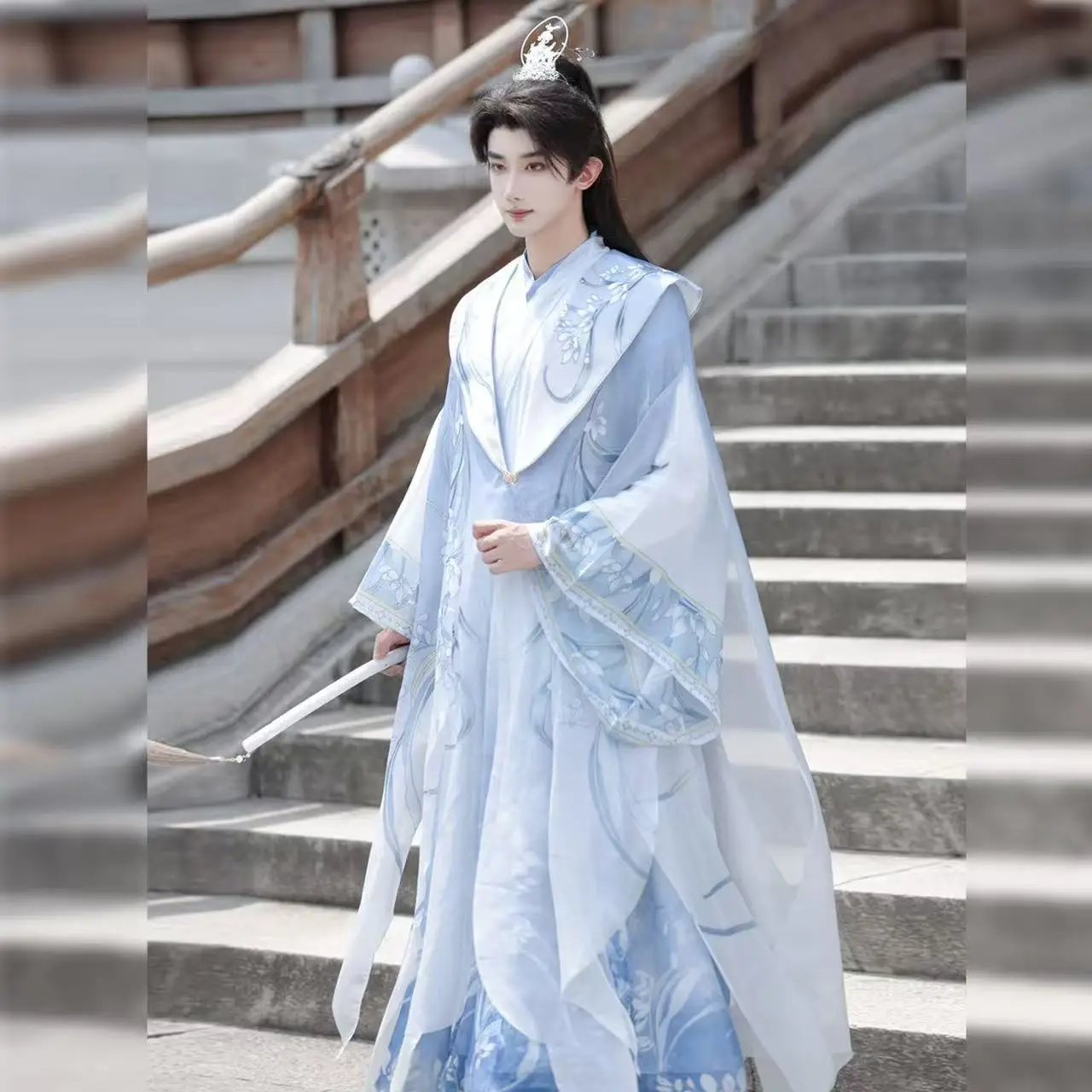 Costume cosplay marziale fata di Halloween originale Hanfu uomo donna tradizionale cinese periodo Weijin camicia a maniche lunghe abito lungo