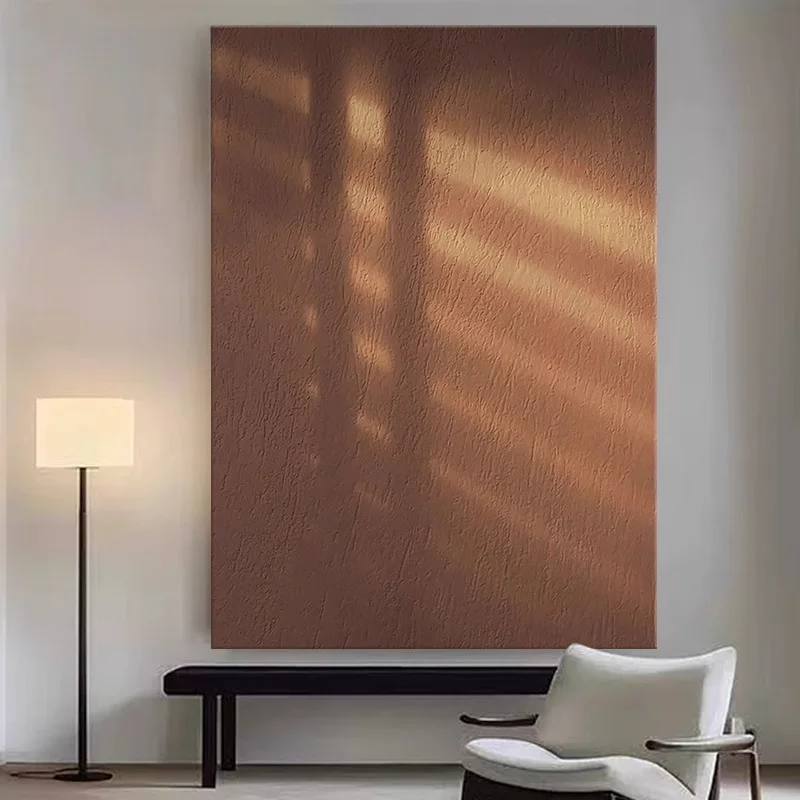 

Minimalist pure hand-painted oil living room wabi-sabi wind decorative painting