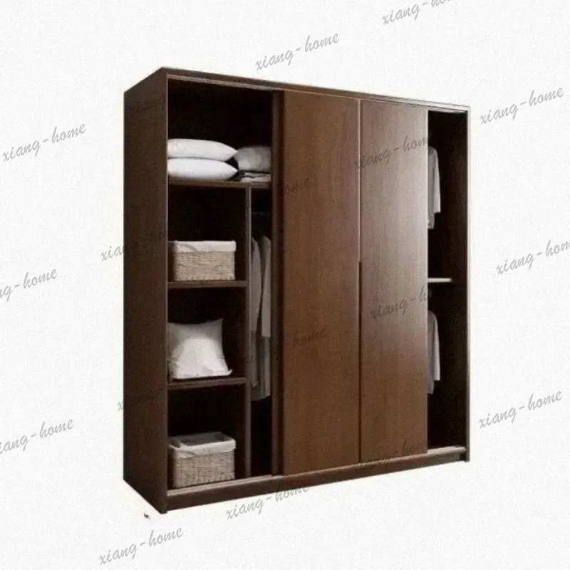 Aesthetic Wood Wardrobes Glass Doors Orgnizer Wooden Display Wardrobe Bedroom Modern Stylish