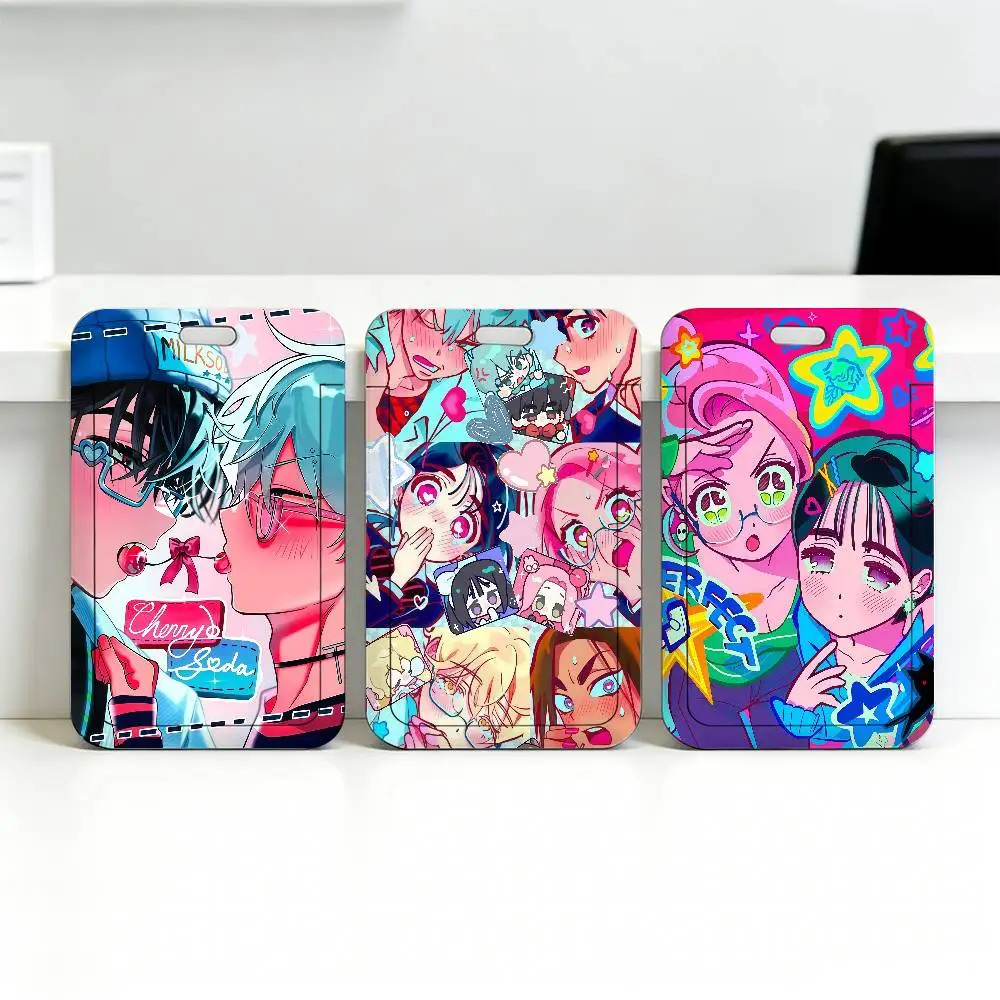 Band A-Alien Cartoon Stage Transparent Card Holder Employee Plastic Slide Cover Lanyard Work Business ID Bag Bus