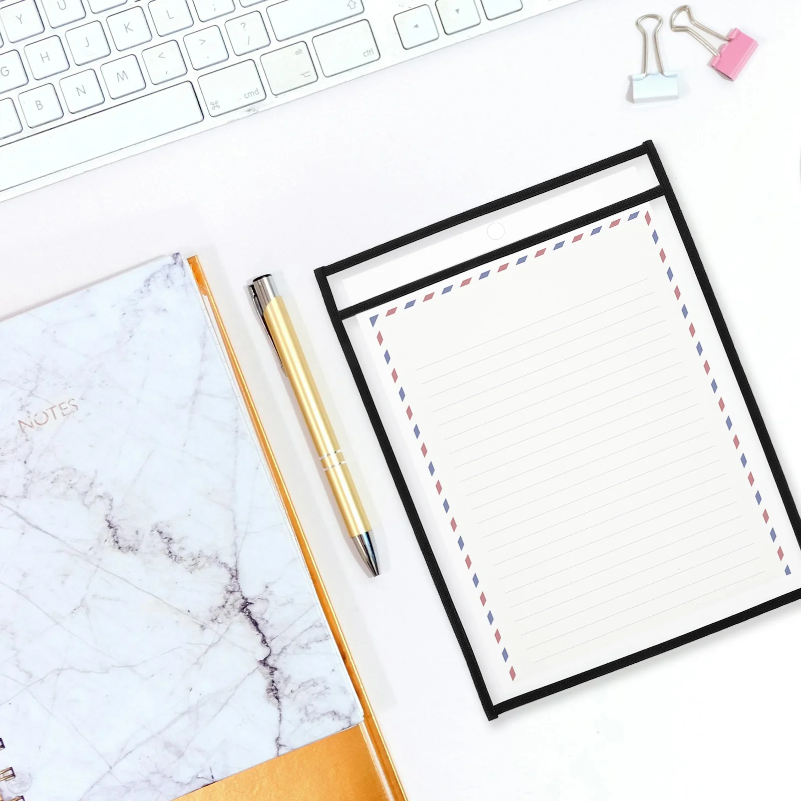 6 قطع من أكمام ملف شفافة غير منسوجة لحماية مستندات الحيوانات الأليفة للمدرسة والمكتب والدراسة وحامل تخزين منظم الورق المحمول #2