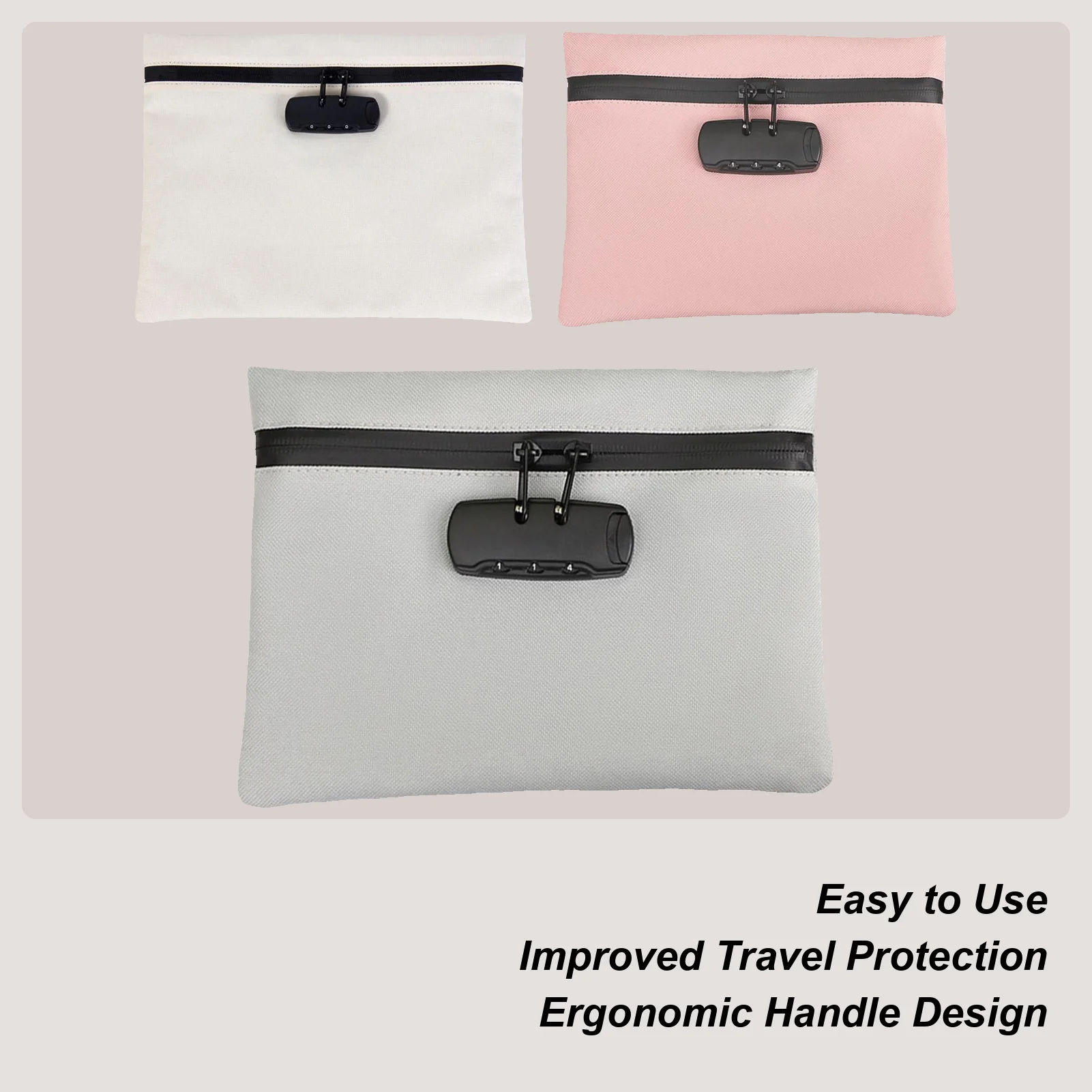 

Small Bag With Lock Pouch With Lock Waterproof Pouch Container Theft-Proof Organizer Portable For Camping School Gym Office Dorm