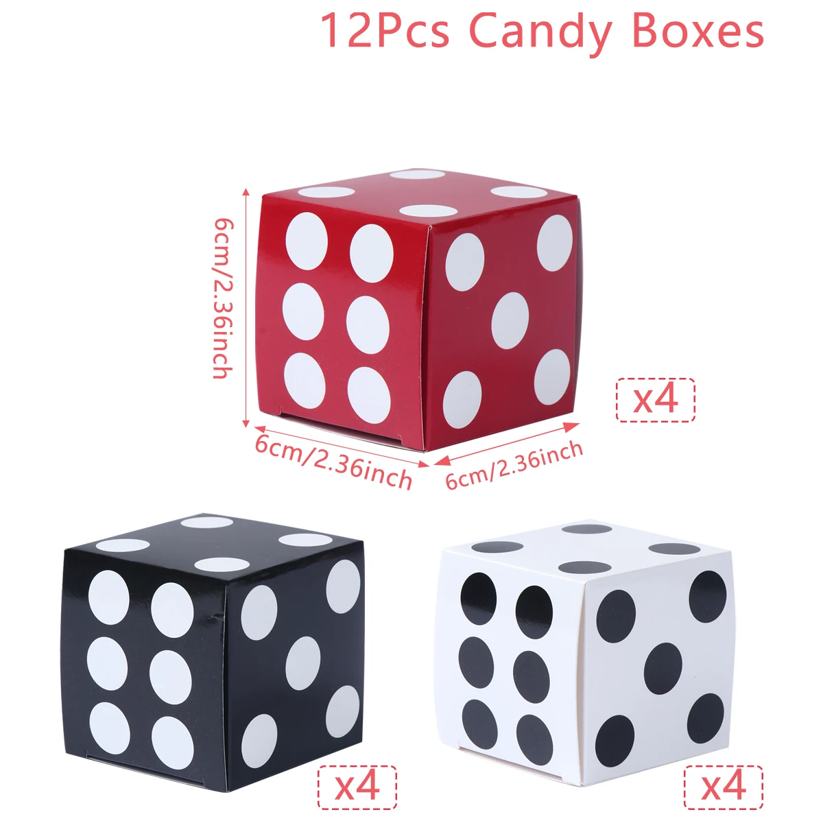 12pcs Dice Shape Candy Boxes Wedding Favors Box For Birthday Baby Shower Party Gift Pakcing Decoration Biscuit Chocolate Storage