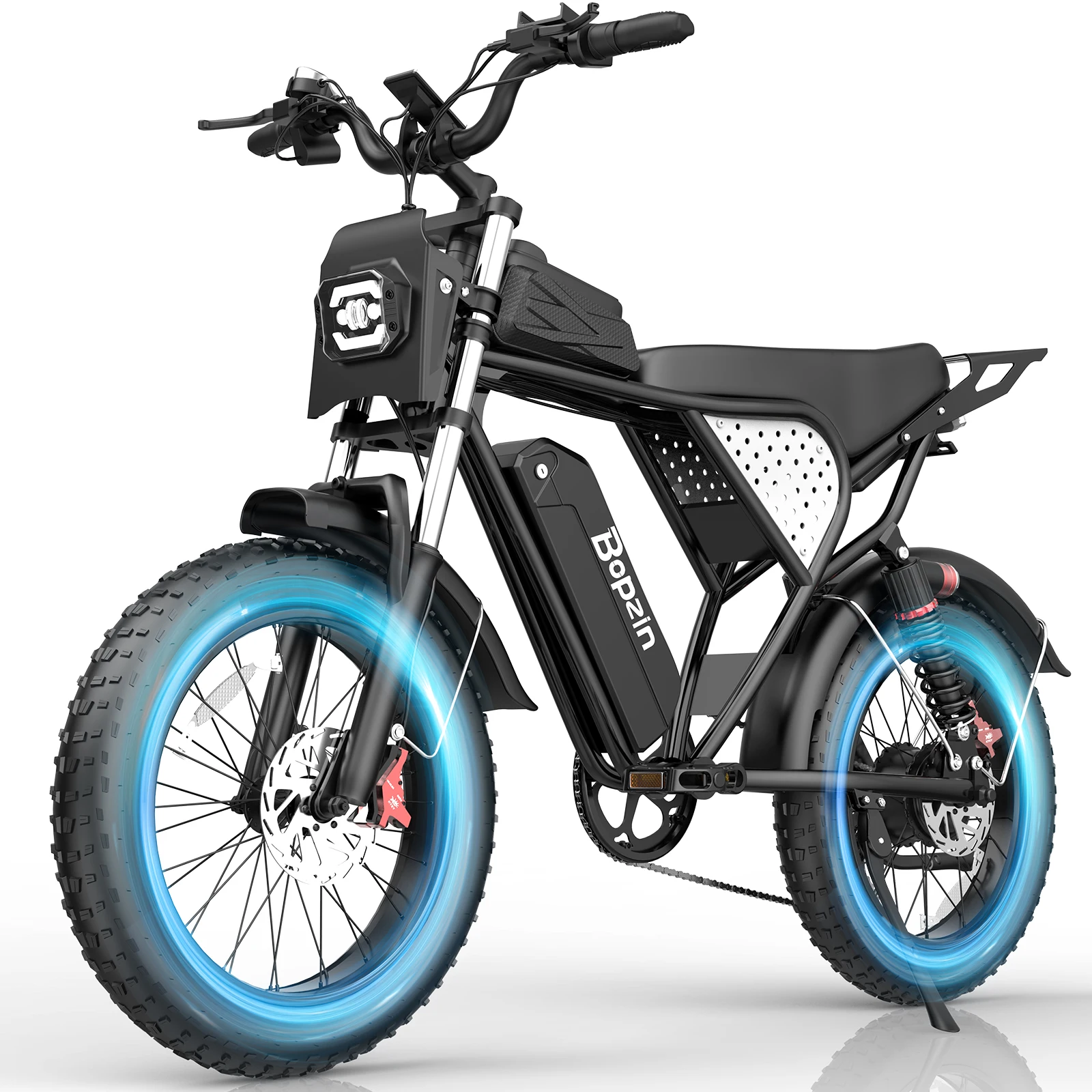 

Bopzin Electric Bike for Adults 1500W 48V 20Ah 35MPH Compact Commuter Ebike 20"Fat Tire Dirt Motorcycle Full Suspension Off-Road