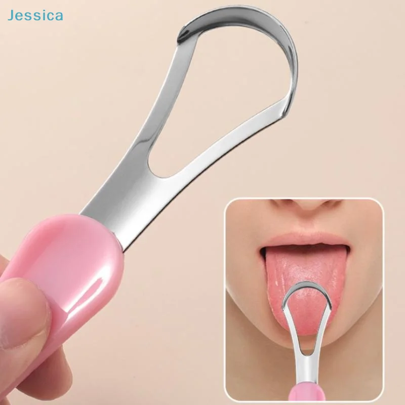 

♥Stainless Steel Tongue Scraper – Oral Hygiene Tool with Comfort Grip Handle for Fresh Breath & Tongue Cleaning